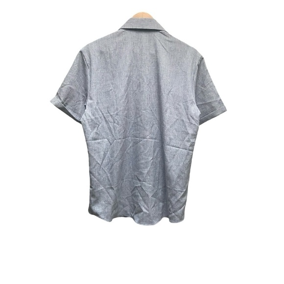 Men’s Coolfandy Blue Hidden Button Cuffed Sleeve Casual Shirt - Picture 2 of 7